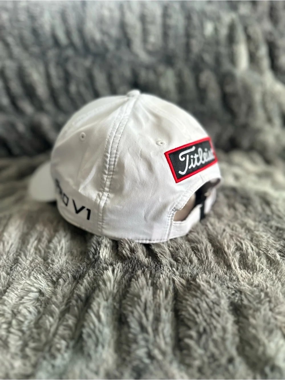 Titleist White Cap with Black Script Logo